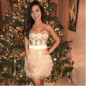 Isis Studded Feather Bebe Dress